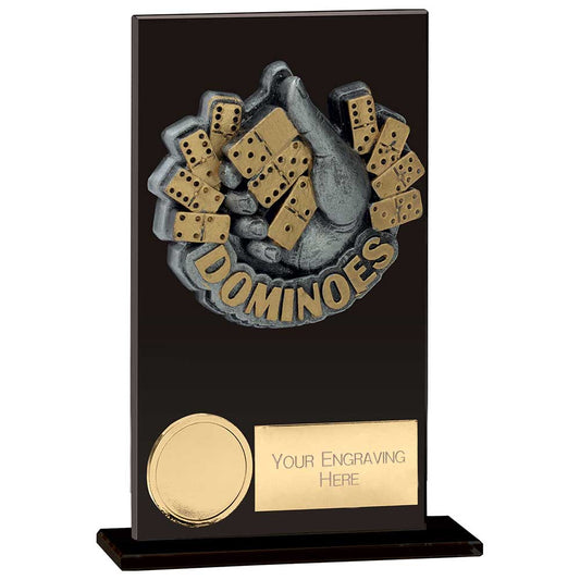 Euphoria Hero Dominoes Glass Award Jet Black 140mm