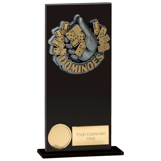 Euphoria Hero Dominoes Glass Award Jet Black 180mm