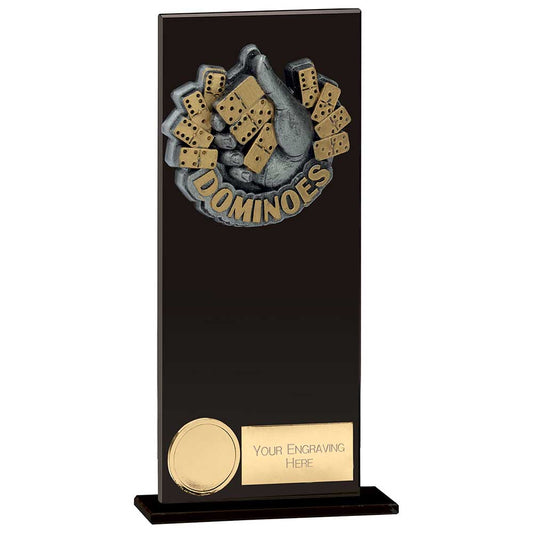 Euphoria Hero Dominoes Glass Award Jet Black 200mm