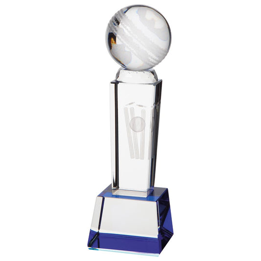 Tribute Cricket Crystal Award 180mm