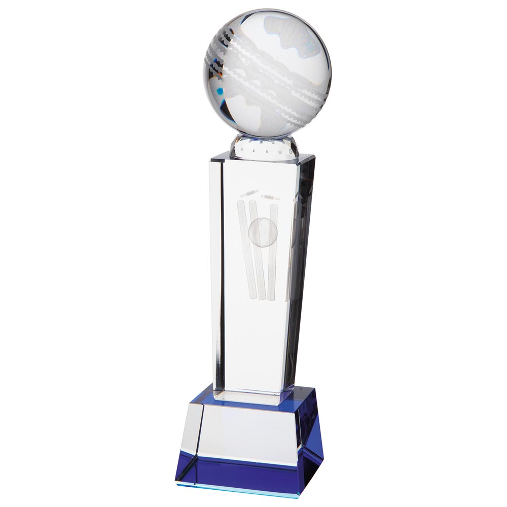 Tribute Cricket Crystal Award 220mm