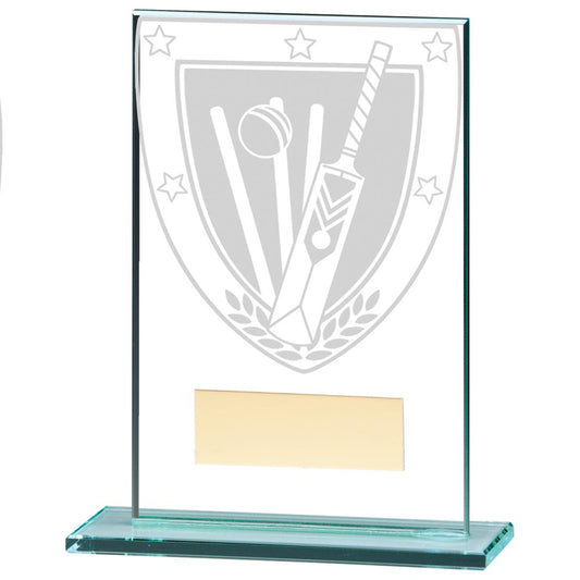 Millennium Cricket Jade Glass Award 125mm