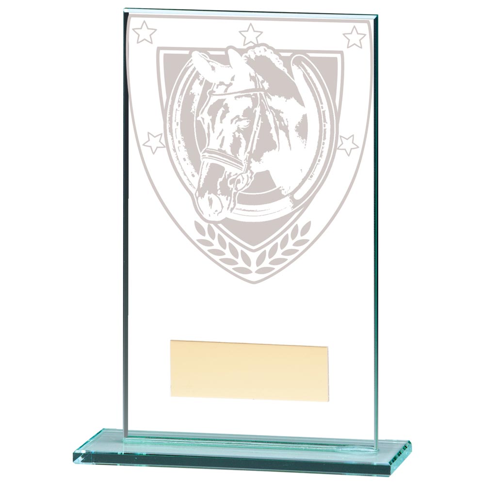 Millennium Equestrian Jade Glass Award 140mm