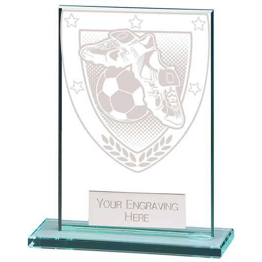 Millennium Football Boot & Ball Jade Glass Award 80mm