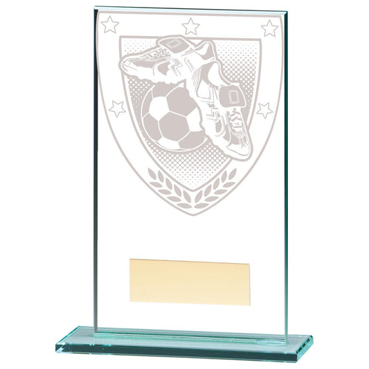 Millennium Football Boot & Ball Jade Glass Award 140mm