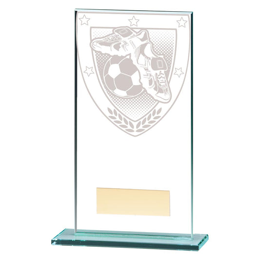 Millennium Football Boot & Ball Jade Glass Award 160mm
