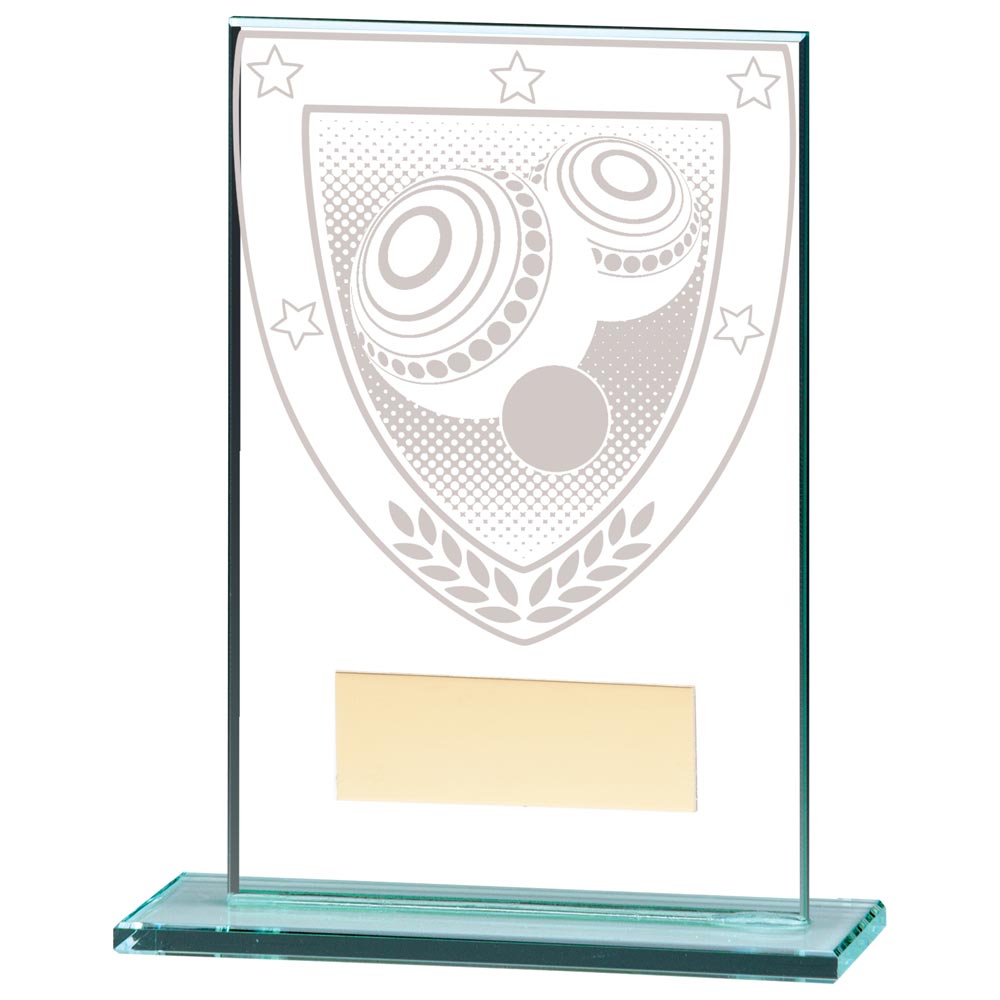 Millennium Lawn Bowls Jade Glass Award 125mm