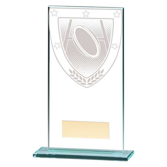 Millennium Rugby Jade Glass Award 160mm