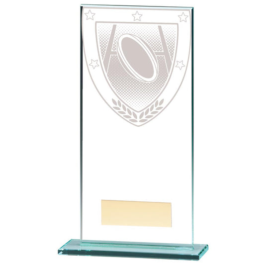 Millennium Rugby Jade Glass Award 180mm