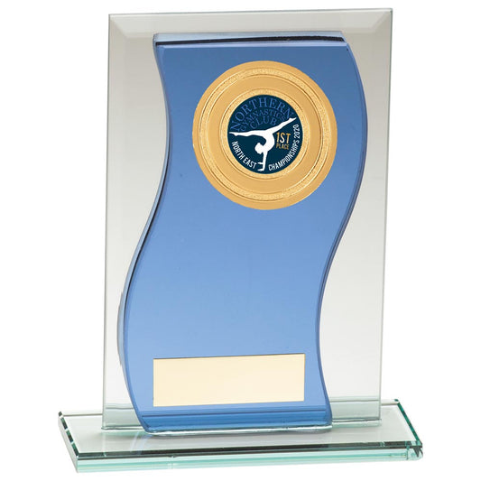 Azzuri Wave Multisport Mirror Glass Award Blue & Silver 165mm