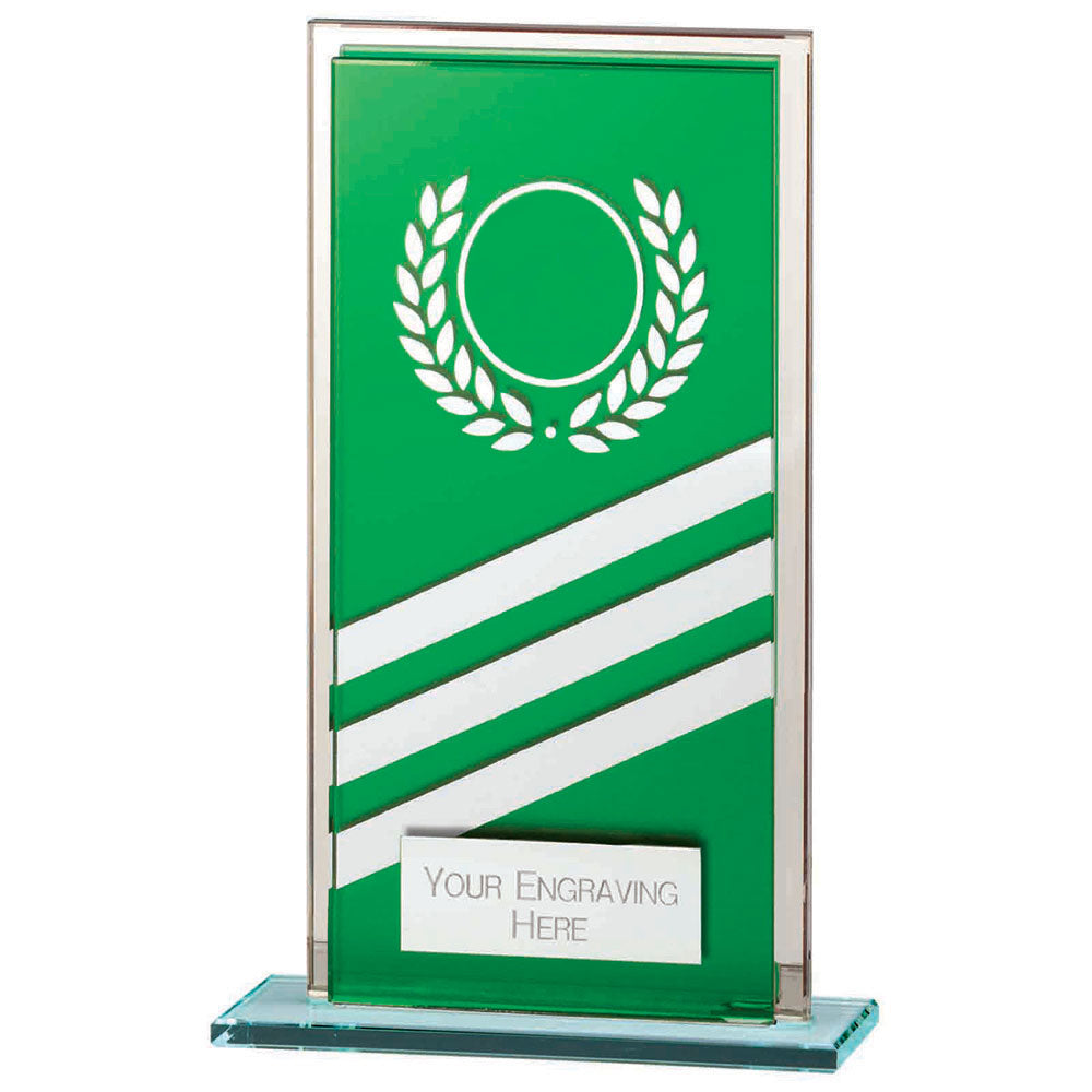 Talisman Multisport Mirror Glass Award Green & Silver 140mm