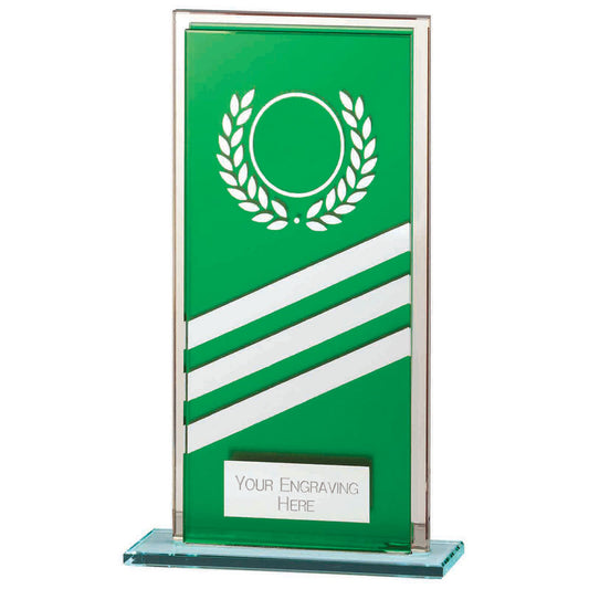 Talisman Multisport Mirror Glass Award Green & Silver 160mm