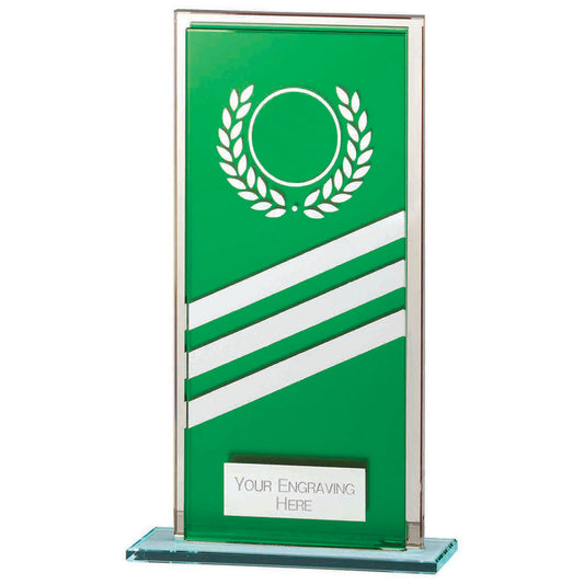 Talisman Multisport Mirror Glass Award Green & Silver 180mm