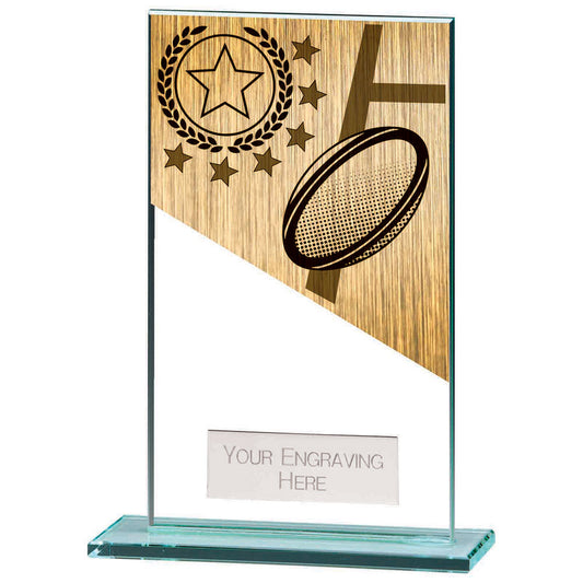 Mustang Rugby Jade Glass Award 140mm