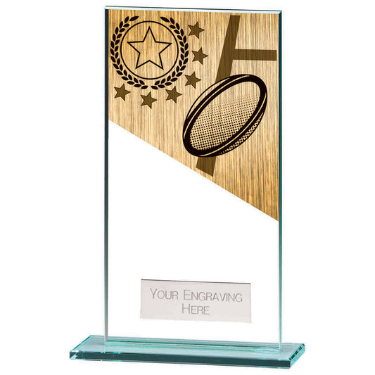 Mustang Rugby Jade Glass Award 160mm