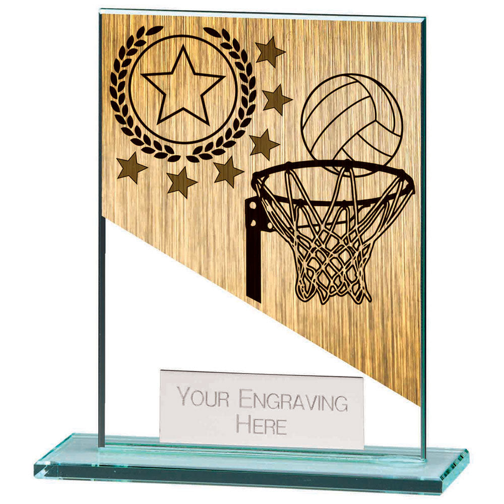 Mustang Netball Jade Glass Award 110mm