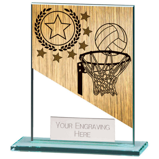 Mustang Netball Jade Glass Award 110mm