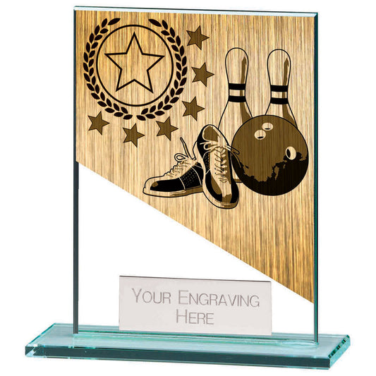 Mustang Ten Pin Bowling Jade Glass Award 110mm