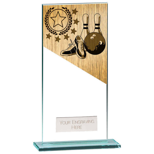 Mustang Ten Pin Bowling Jade Glass Award 180mm