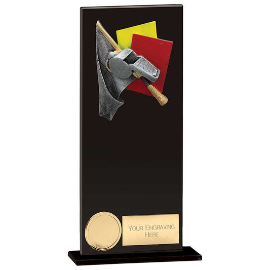 Hero Referee Glass Award Jet Black 200mm