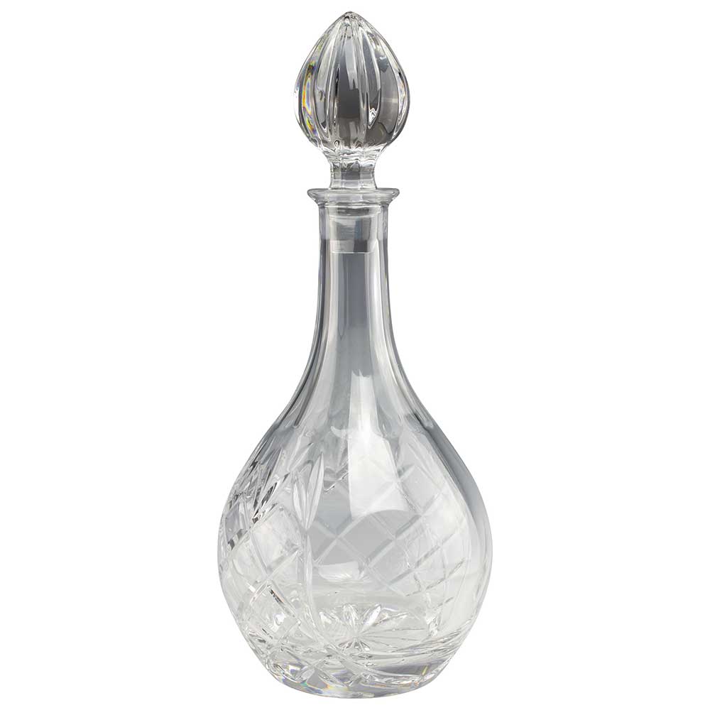 Wine Panelled Crystal Decanter 335mm