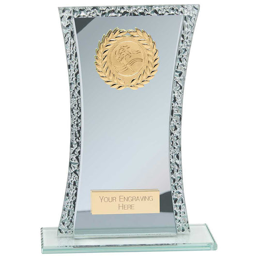 Eternal Multisport Glass Award Blue & Cracked Silver 200mm