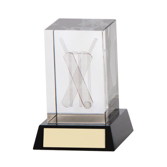 Conquest Cricket 3D Crystal Award 100mm