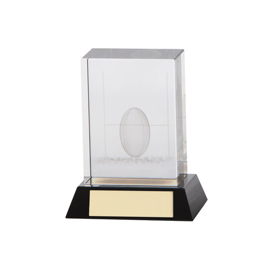 Conquest Rugby 3D Crystal Award 90mm