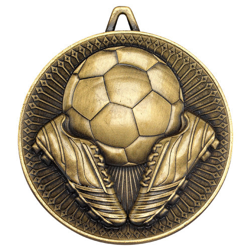 Football Deluxe Medal Antique Gold - 2.35In