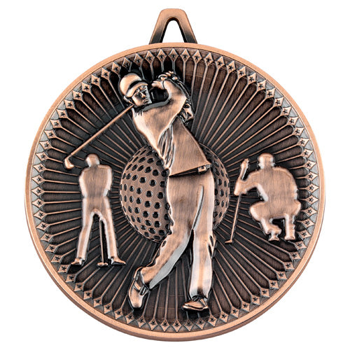 Golf Deluxe Medal Bronze - 2.35In