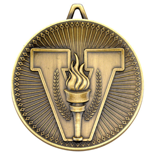 Victory Torch Deluxe Medal Antique Gold -     2.35In