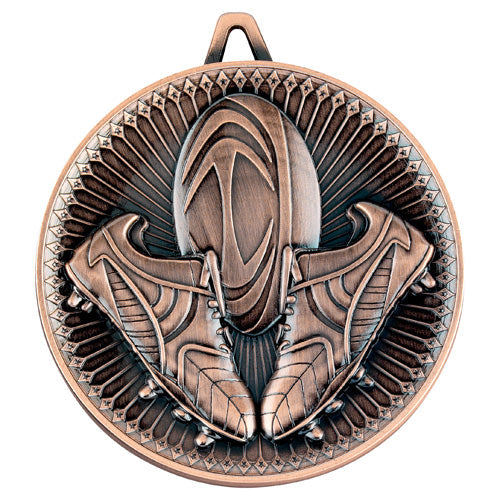 Rugby Deluxe Medal Bronze - 2.35In