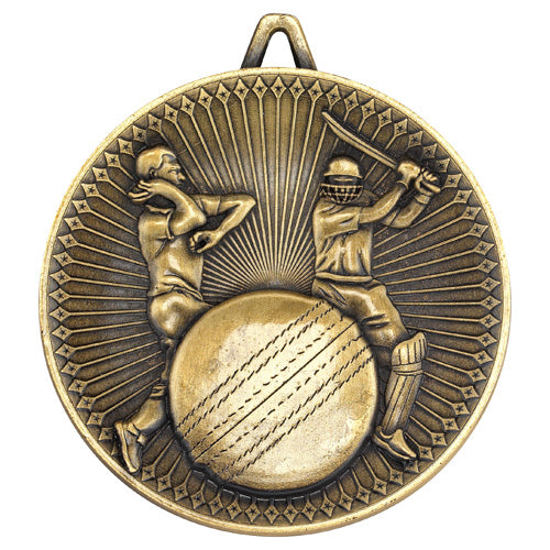 Cricket Deluxe Medal Antique Gold - 2.35In