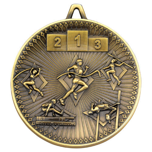 Athletics Deluxe Medal Antique Gold - 2.35In