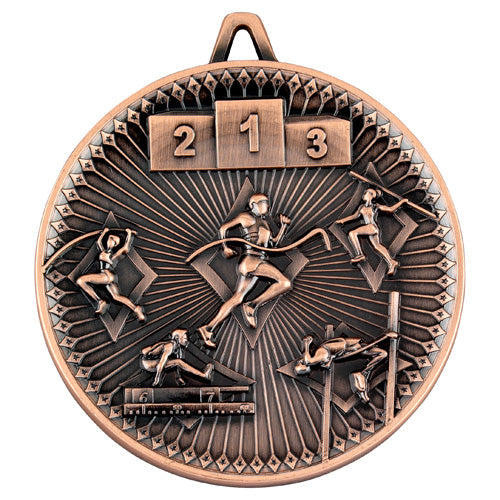 Athletics Deluxe Medal Bronze - 2.35In