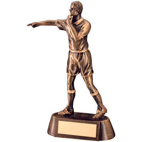 Brz/Gold Resin Referee Figure With Plate -      6.75In