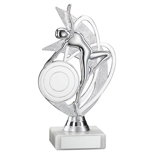 Silver 'Dance/Gym' Figure Assembled On Marble (2In Cen) - 7In