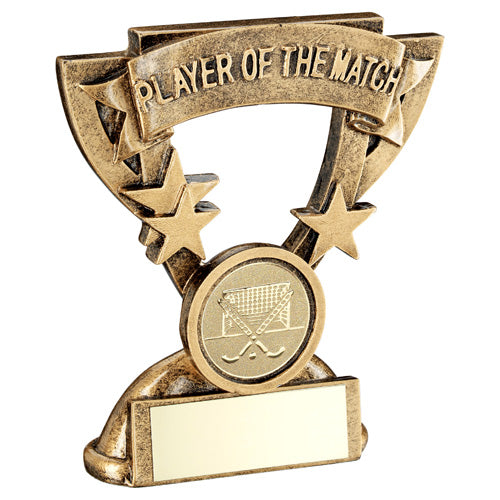 Brz/Gold Player Of The Match Mini Cup With Hockey Insert And Plate - 3.75In