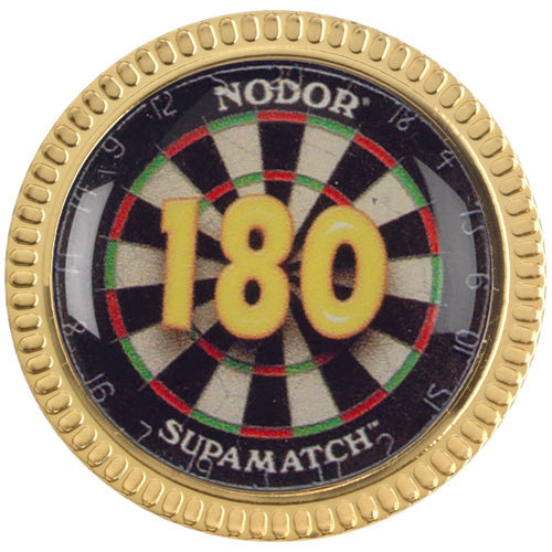 Darts '180' Metal Round Badge - 1.25In