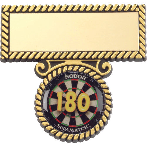 Darts '180' Plastic Bar And Badge With Plate - 2In