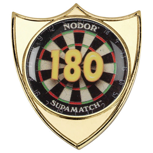 Darts '180' Metal Shield Badge - 1.5In