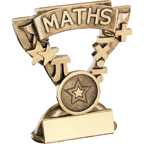 Brz/Gold Maths Mini Cup With Plate (1in Centre) - 3.75In