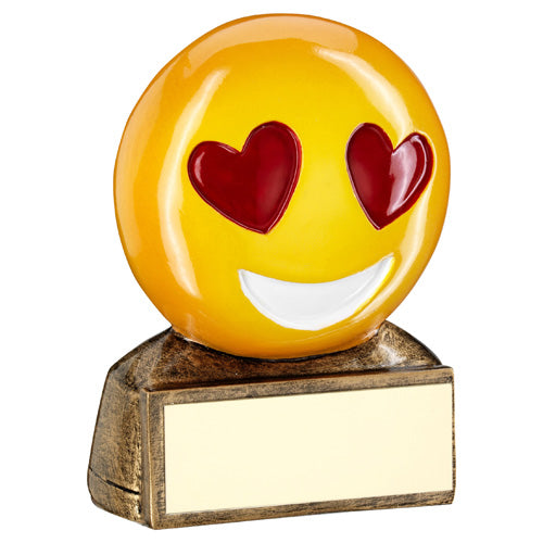 Brz/Yellow/Red 'Heart Eyes Emoji' Figure With Plate - 2.75In