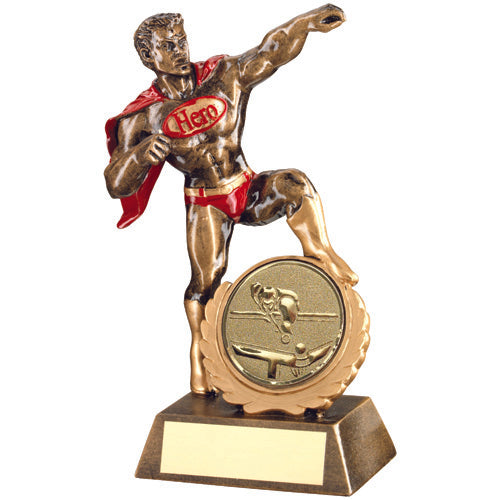 Brz/Gold/Red Resin Generic 'Hero' Award With Pool/Snooker Insert & Plate - 7.25"