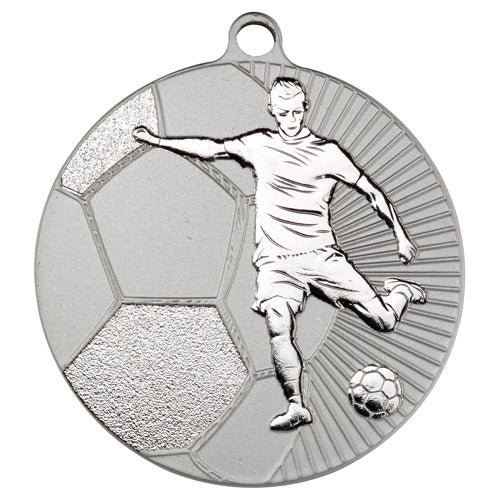 Football Two Colour Medal Matt Silver/Silver - 2.75In