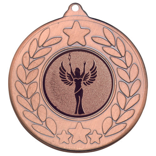 Stars And Wreath Medal (1in Centre) Bronze - 2In