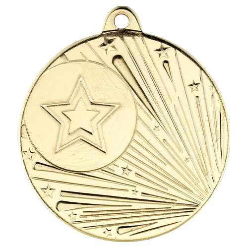 Shooting Star Medal (1in Centre) Gold - 2In