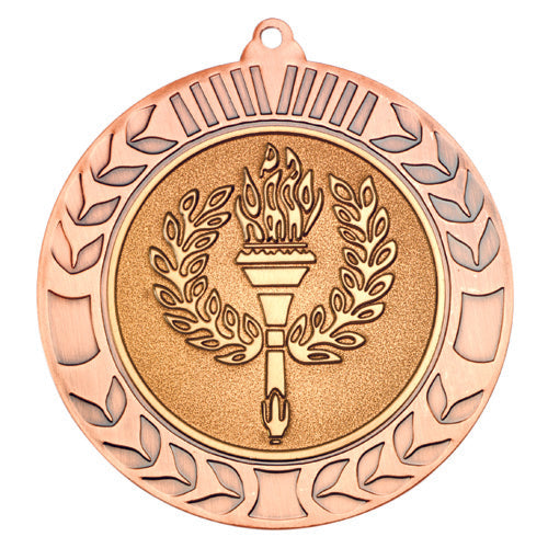 Wreath Medal (2In Centre) Bronze - 2.75In