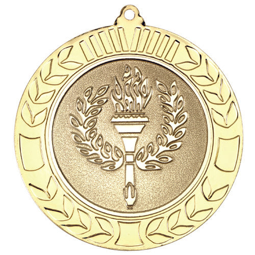 Wreath Medal (2In Centre) Gold - 2.75In