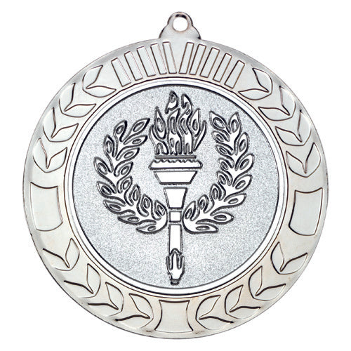 Wreath Medal (2In Centre) Silver - 2.75In